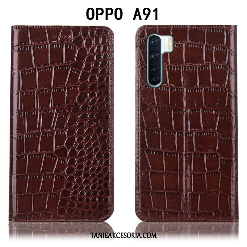 Etui Oppo A91 Telefon Komórkowy All Inclusive Skórzany Futerał, Obudowa Oppo A91 Anti-fall Ochraniacz Braun