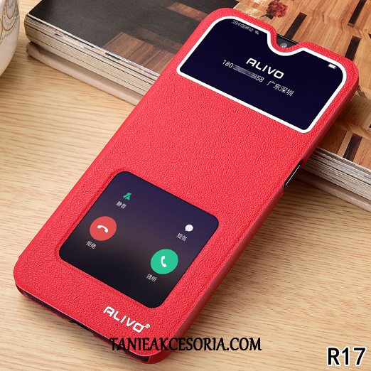 Etui Oppo R15 All Inclusive Czerwony Trudno, Futerał Oppo R15 Telefon Komórkowy Klapa Gwiazda