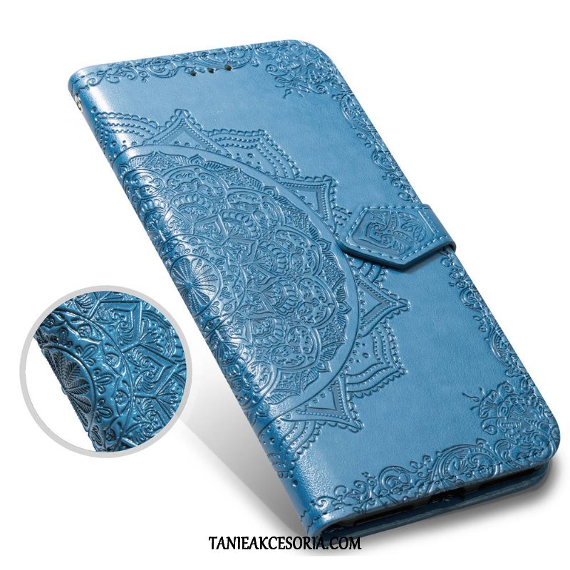 Etui Oppo R15 Ochraniacz Anti-fall Proste, Obudowa Oppo R15 Niebieski Klapa Relief