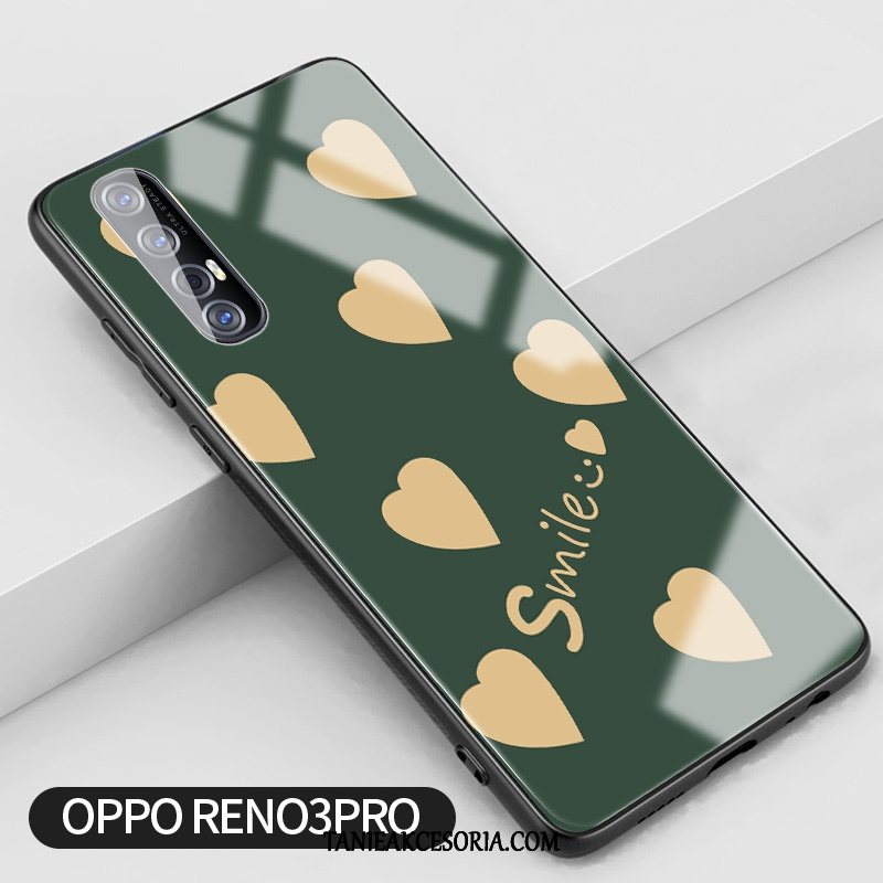 Etui Oppo Reno 3 Pro Mały Szkło Silikonowe, Futerał Oppo Reno 3 Pro Telefon Komórkowy Tendencja Szary