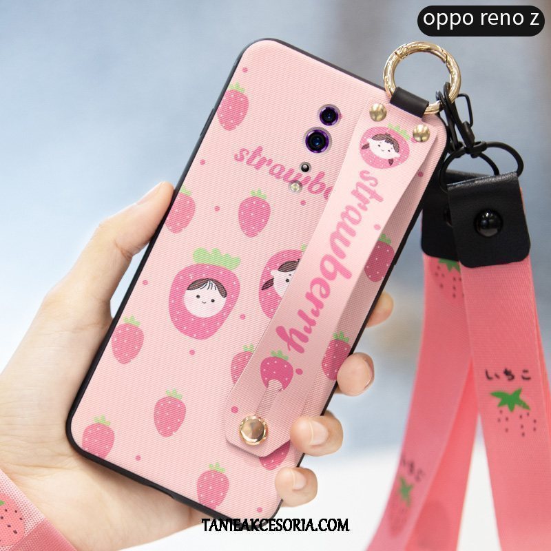 Etui Oppo Reno Z Truskawka Szkło Hartowane Ochraniacz, Pokrowce Oppo Reno Z All Inclusive Wiszące Ozdoby Mały