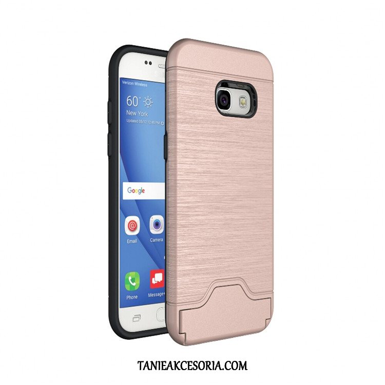 Etui Samsung Galaxy A3 2017 Pasmo Karta Ochraniacz, Pokrowce Samsung Galaxy A3 2017 Trudno Telefon Komórkowy Różowe Złoto