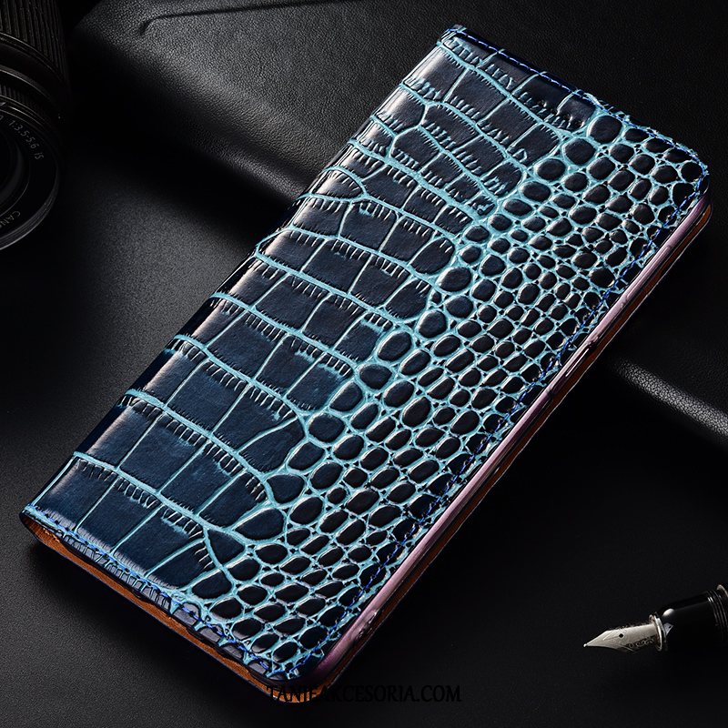 Etui Samsung Galaxy A40 All Inclusive Ochraniacz Anti-fall, Futerał Samsung Galaxy A40 Krokodyl Klapa Niebieski