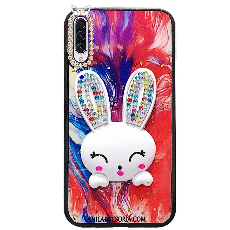 Etui Samsung Galaxy A50s Anti-fall Futrzany Pompon Moda, Pokrowce Samsung Galaxy A50s Miękki Czerwony Wspornik