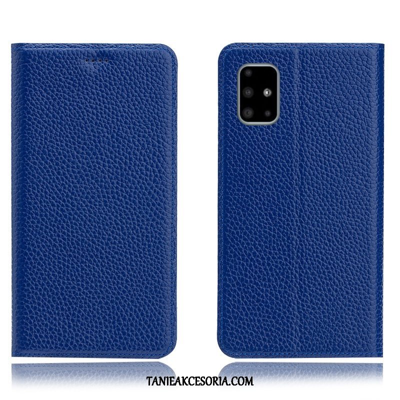 Etui Samsung Galaxy A51 All Inclusive Anti-fall Niebieski, Futerał Samsung Galaxy A51 Ochraniacz Skórzany Litchi