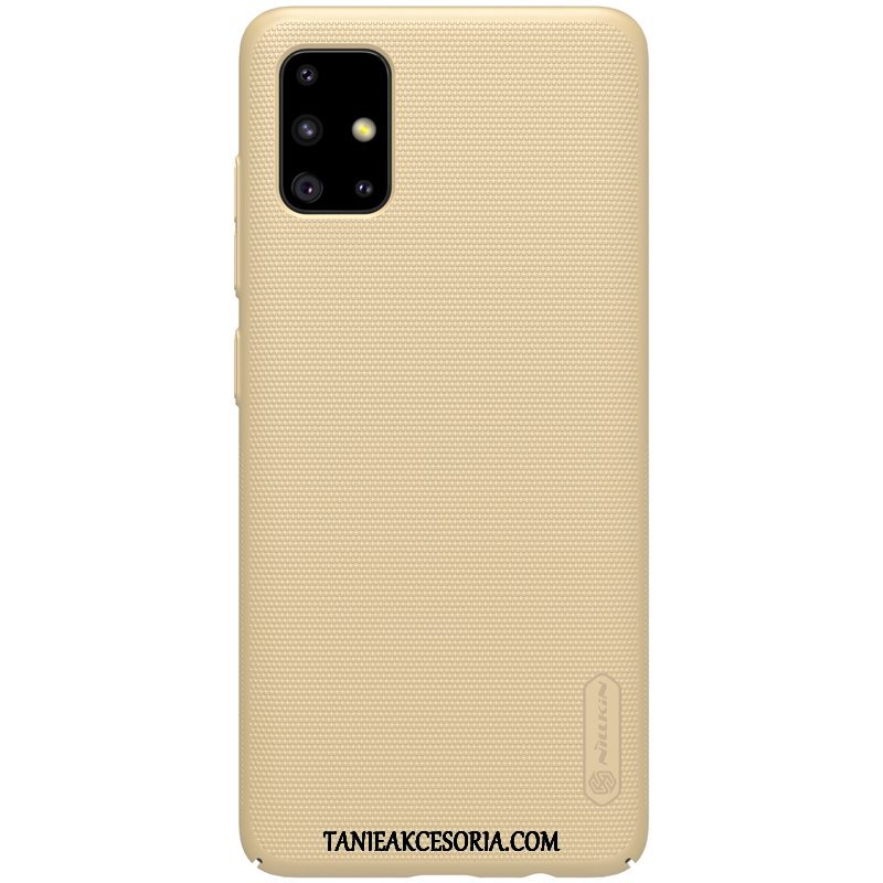 Etui Samsung Galaxy A51 Ochraniacz Wspornik Złoto, Futerał Samsung Galaxy A51 Gwiazda Nubuku Anti-fall