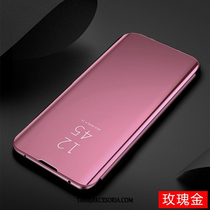 Etui Samsung Galaxy A51 Telefon Komórkowy Skórzany Futerał Klapa, Obudowa Samsung Galaxy A51 Lustro Gwiazda Różowe Złoto