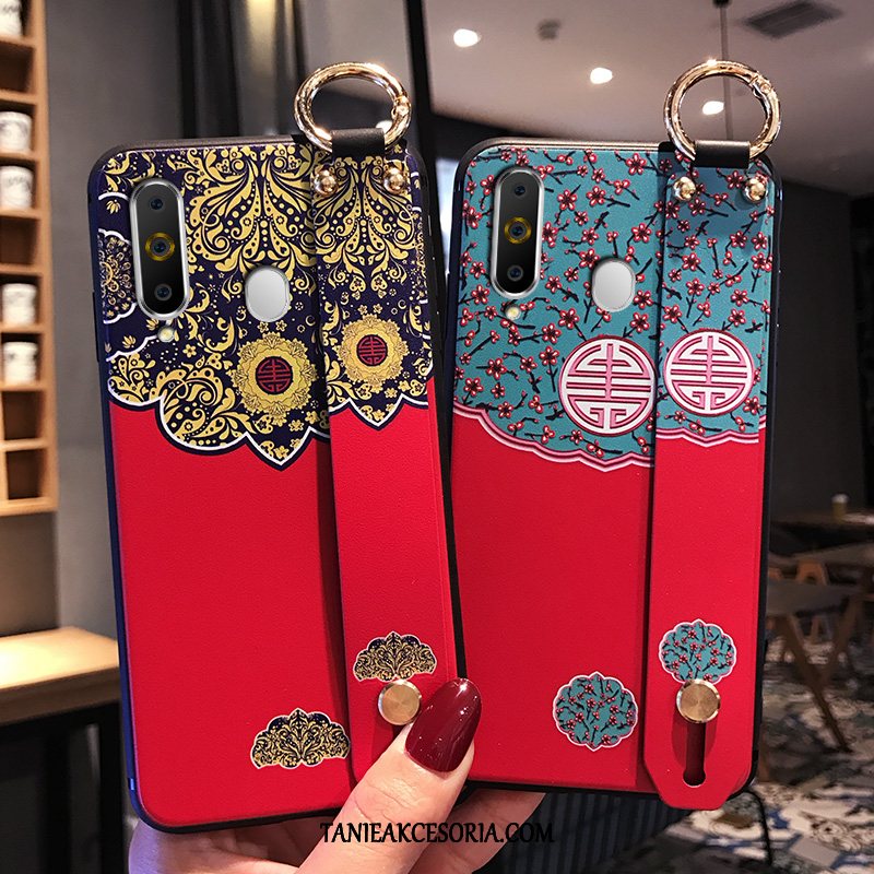 Etui Samsung Galaxy A60 Czerwony Moda Osobowość, Pokrowce Samsung Galaxy A60 Gwiazda Telefon Komórkowy Vintage