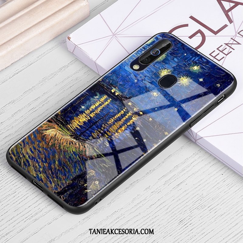 Etui Samsung Galaxy A60 Szkło Tendencja Niebieski, Pokrowce Samsung Galaxy A60 Anti-fall Gwiazda Ochraniacz