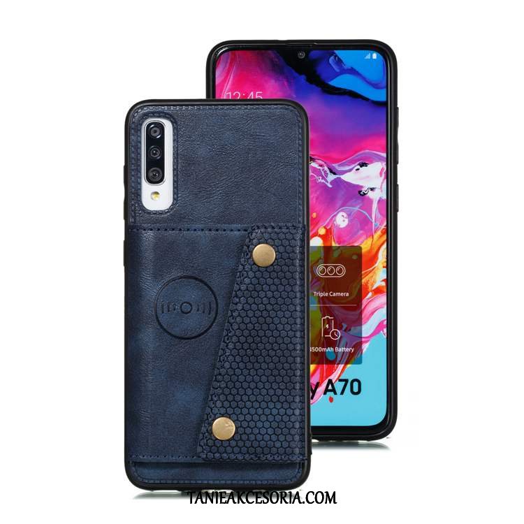 Etui Samsung Galaxy A70s Niebieski Telefon Komórkowy Gwiazda, Obudowa Samsung Galaxy A70s Karta Skórzany Futerał All Inclusive