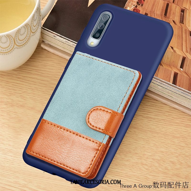 Etui Samsung Galaxy A70s Portfel Miękki Gwiazda, Futerał Samsung Galaxy A70s Karta Ochraniacz Jasny Niebieski