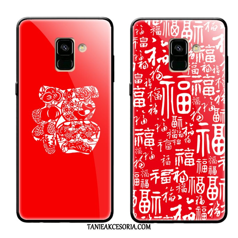 Etui Samsung Galaxy A8 Czerwony Telefon Komórkowy Modna Marka, Obudowa Samsung Galaxy A8 Silikonowe Szkło Bogactwo