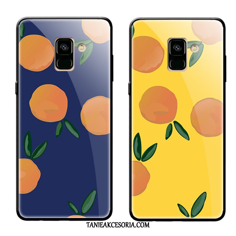 Etui Samsung Galaxy A8 Silikonowe Proste Telefon Komórkowy, Obudowa Samsung Galaxy A8 Gwiazda Szkło Modna Marka Orange