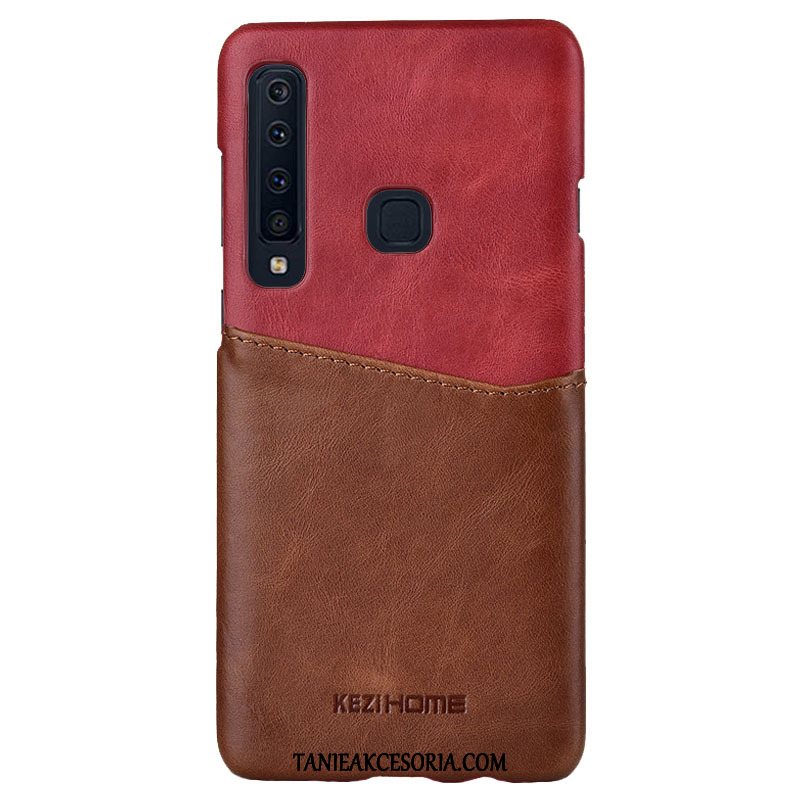 Etui Samsung Galaxy A9 Telefon Komórkowy Karta Prawdziwa Skóra, Futerał Samsung Galaxy A9 Czerwony Gwiazda Mieszane Kolory