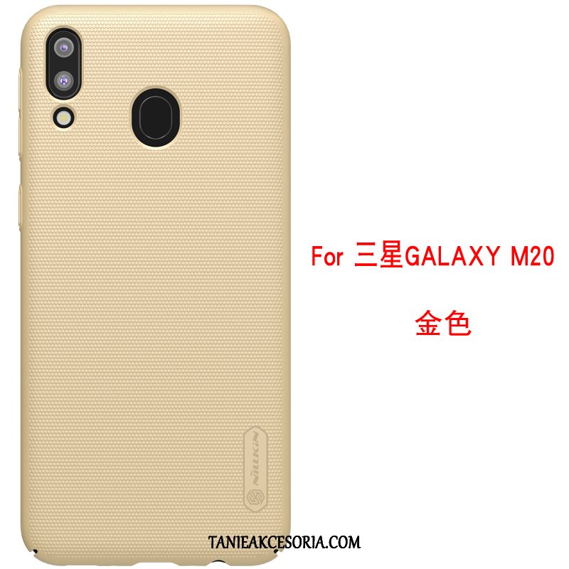 Etui Samsung Galaxy M20 Ochraniacz All Inclusive Złoto, Obudowa Samsung Galaxy M20 Gwiazda Nubuku Telefon Komórkowy