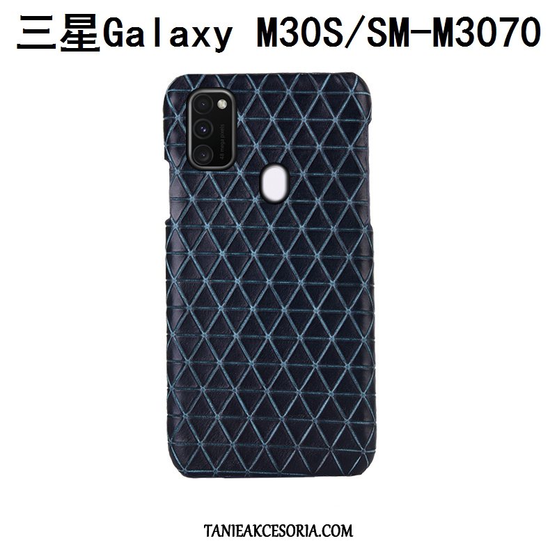 Etui Samsung Galaxy M30s Luksusowy Prawdziwa Skóra Tylna Pokrywa, Futerał Samsung Galaxy M30s Ochraniacz Anti-fall Gwiazda