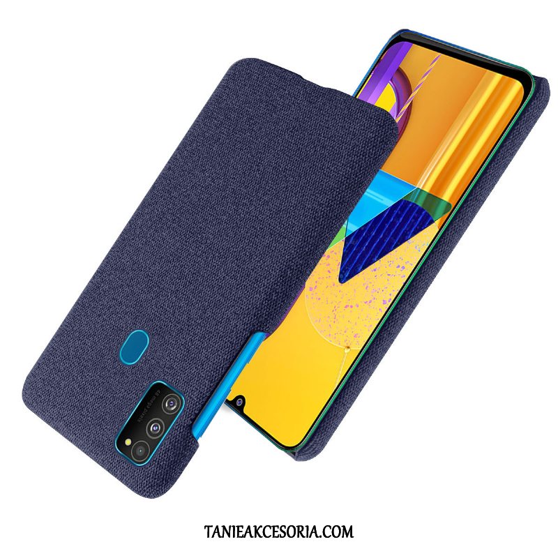 Etui Samsung Galaxy M30s Płótno Ciemno Niebieski Gwiazda, Obudowa Samsung Galaxy M30s Płótno Ochraniacz Obrzeża