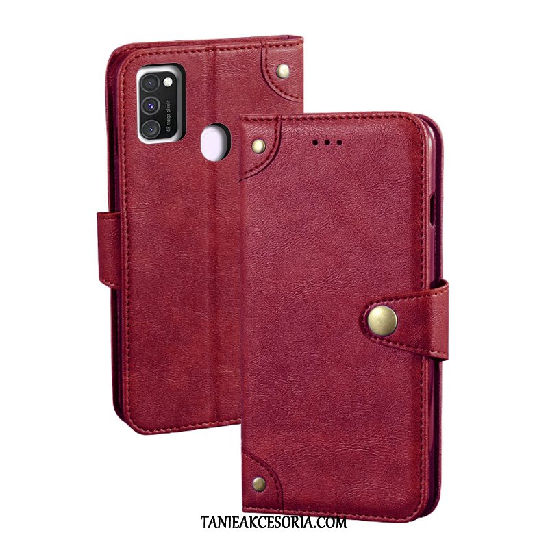 Etui Samsung Galaxy M30s Telefon Komórkowy Czerwony Modna Marka, Futerał Samsung Galaxy M30s Karta Gwiazda Vintage