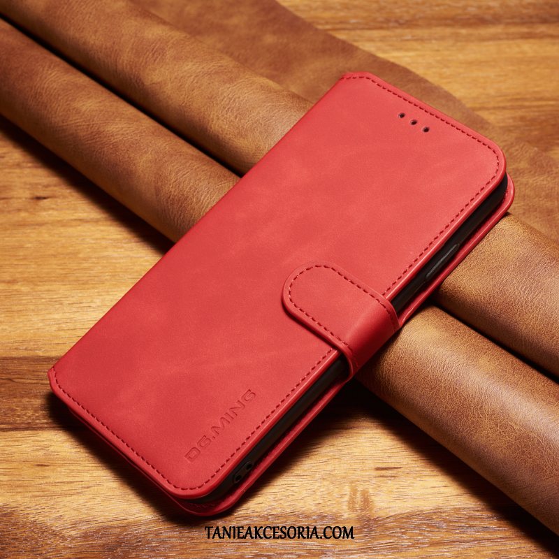 Etui Samsung Galaxy Note 10+ Anti-fall Vintage Czerwony, Obudowa Samsung Galaxy Note 10+ Gwiazda Telefon Komórkowy Skórzany Futerał
