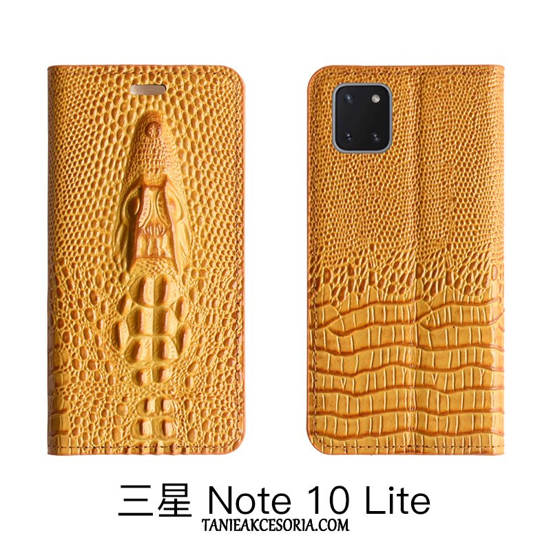 Etui Samsung Galaxy Note 10 Lite Gwiazda All Inclusive Skórzany, Futerał Samsung Galaxy Note 10 Lite Ochraniacz Żółty Wysoki Koniec
