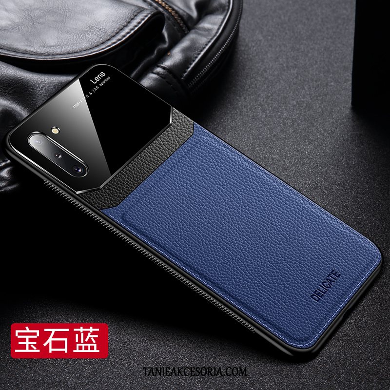 Etui Samsung Galaxy Note 10 Niebieski Gwiazda Skóra, Pokrowce Samsung Galaxy Note 10 Cienkie Wzór Biznes
