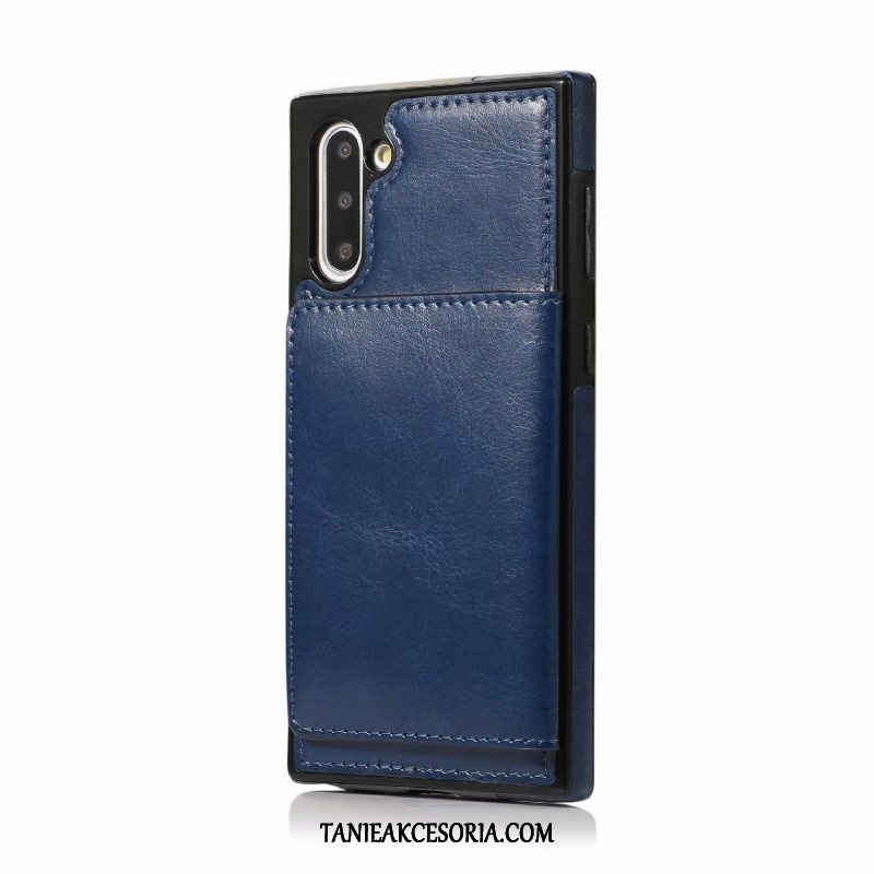 Etui Samsung Galaxy Note 10 Portfel Skórzany Wspornik, Futerał Samsung Galaxy Note 10 Niebieski Gwiazda All Inclusive