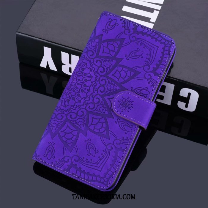 Etui Samsung Galaxy Note 10 Purpurowy Mały Wzór, Futerał Samsung Galaxy Note 10 Bydło Ochraniacz Relief