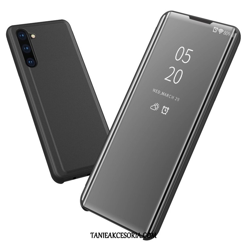 Etui Samsung Galaxy Note 10 Skórzany Czarny Gwiazda, Futerał Samsung Galaxy Note 10 Telefon Komórkowy Ochraniacz