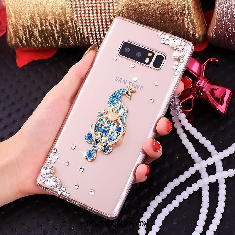 Etui Samsung Galaxy Note 8 Wspornik Różowe Wiszące Ozdoby, Futerał Samsung Galaxy Note 8 Gwiazda Rhinestone Telefon Komórkowy