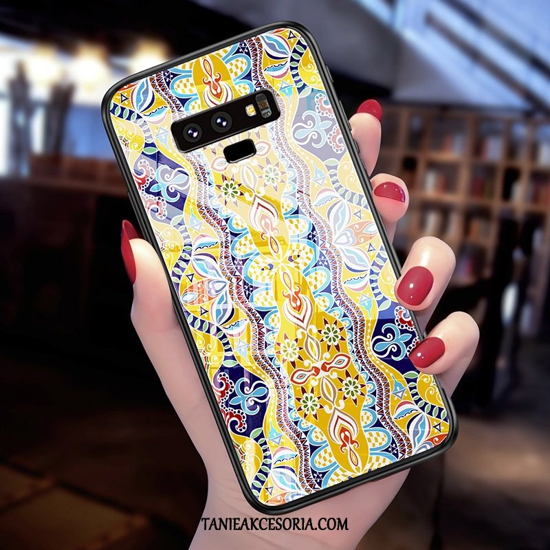 Etui Samsung Galaxy Note 9 Czerwony Netto Żółty Niebieski, Futerał Samsung Galaxy Note 9 Vintage Szkło Gwiazda