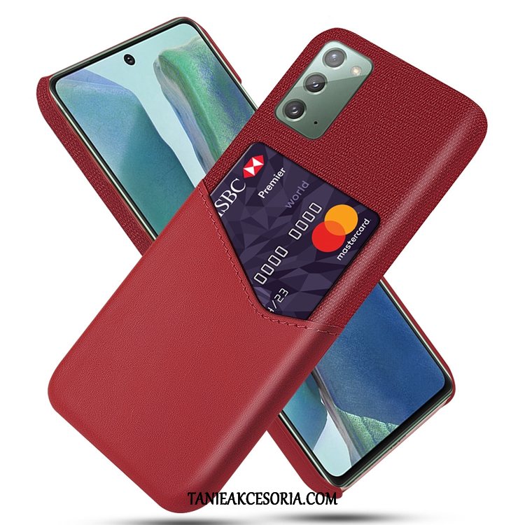 Etui Samsung Galaxy Note20 Czerwony Torby Telefon Komórkowy, Futerał Samsung Galaxy Note20 Gwiazda Nubuku Anti-fall
