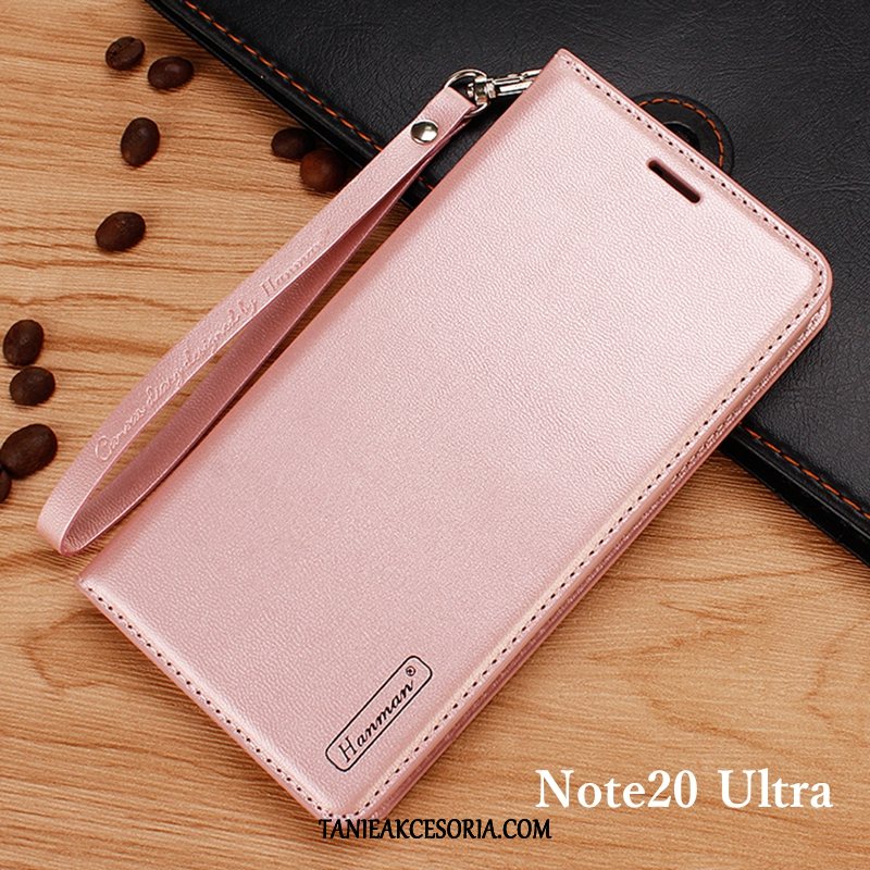 Etui Samsung Galaxy Note20 Ultra Gwiazda Portfel Różowe, Futerał Samsung Galaxy Note20 Ultra Klapa Telefon Komórkowy Skórzany