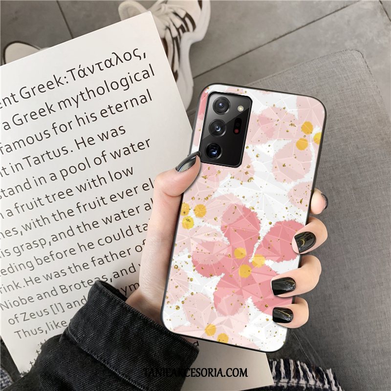Etui Samsung Galaxy Note20 Ultra Wzór Proszek Gwiazda, Pokrowce Samsung Galaxy Note20 Ultra Kwiaty Telefon Komórkowy Różowe