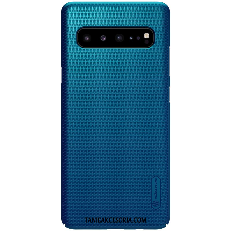 Etui Samsung Galaxy S10 5g Niebieski Antypoślizgowe Ochraniacz, Futerał Samsung Galaxy S10 5g Trudno Złoto Nubuku