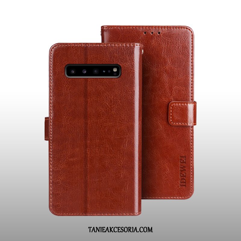 Etui Samsung Galaxy S10 5g Ochraniacz Wspornik Skórzany Futerał, Obudowa Samsung Galaxy S10 5g Telefon Komórkowy Portfel Gwiazda Braun