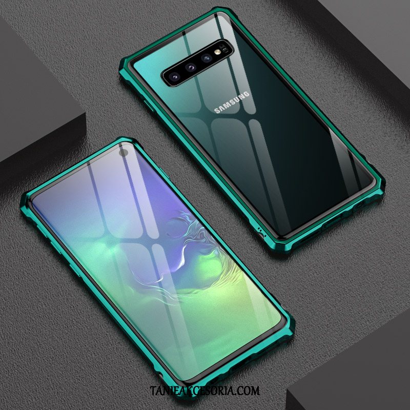 Etui Samsung Galaxy S10 Granica Przezroczysty Zielony, Obudowa Samsung Galaxy S10 Ochraniacz Szkło Gwiazda