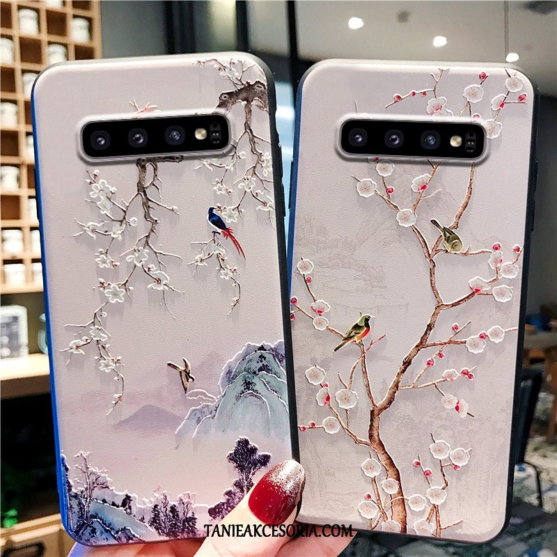 Etui Samsung Galaxy S10+ Gwiazda Relief Nubuku, Obudowa Samsung Galaxy S10+ Telefon Komórkowy Sztuka Ochraniacz