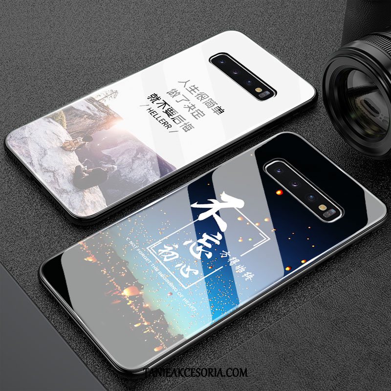 Etui Samsung Galaxy S10+ Nubuku Szkło Królik, Obudowa Samsung Galaxy S10+ Sceneria Biznes Biały