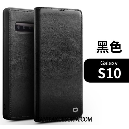 Etui Samsung Galaxy S10 Skórzany Telefon Komórkowy Prawdziwa Skóra, Futerał Samsung Galaxy S10 Biznes Ochraniacz Gwiazda