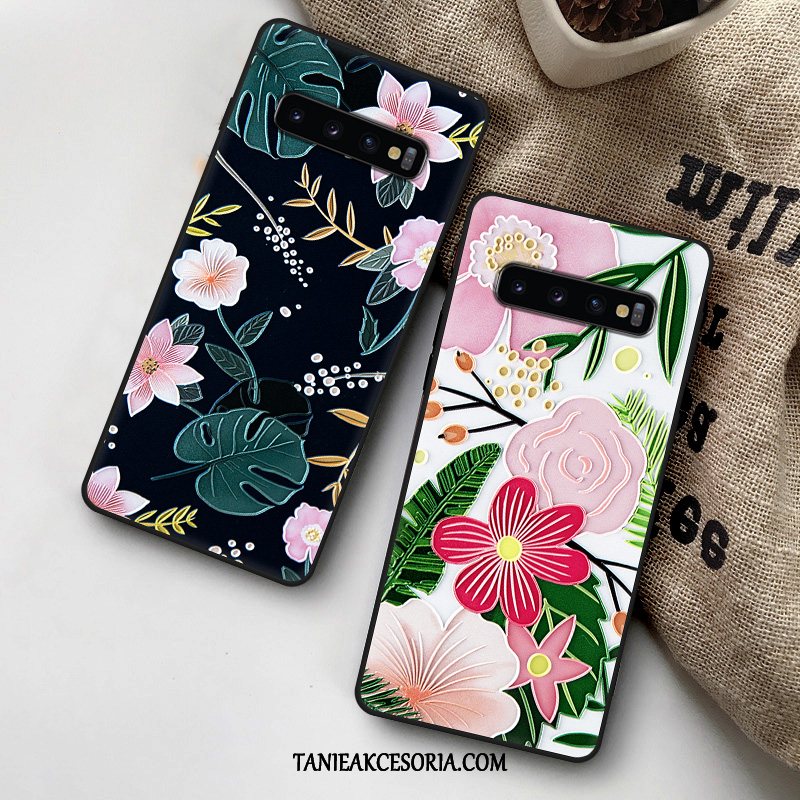 Etui Samsung Galaxy S10+ Zielony Ochraniacz Gwiazda, Futerał Samsung Galaxy S10+ All Inclusive Kwiaty Nubuku