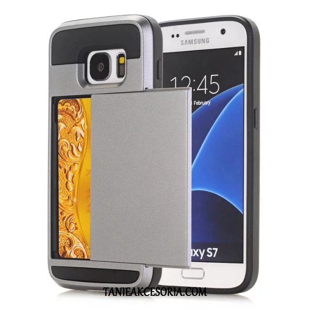 Etui Samsung Galaxy S7 Karta Ochraniacz Telefon Komórkowy, Futerał Samsung Galaxy S7 Szary Anti-fall Silikonowe