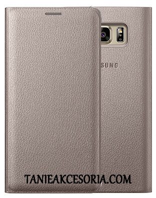 Etui Samsung Galaxy S7 Skórzany Futerał Gwiazda Złoto, Obudowa Samsung Galaxy S7 Ochraniacz Telefon Komórkowy