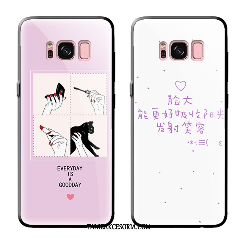 Etui Samsung Galaxy S8 Szkło Hartowane Kreatywne Telefon Komórkowy, Futerał Samsung Galaxy S8 Ochraniacz Modna Marka Różowe