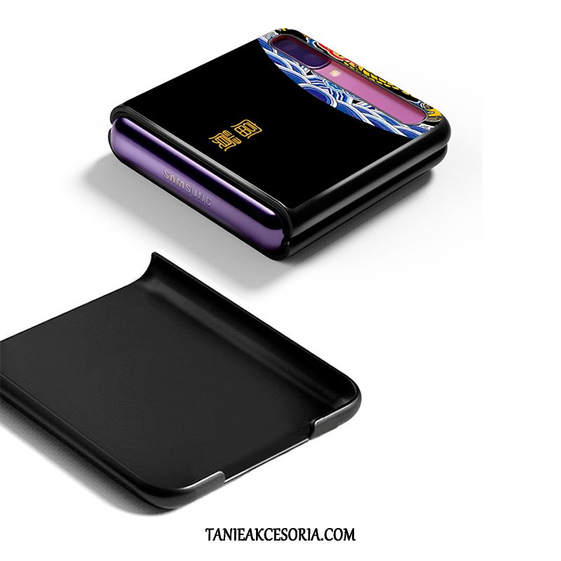Etui Samsung Z Flip Telefon Komórkowy Ochraniacz Kolor, Obudowa Samsung Z Flip Wzór Smoka Kreskówka Czarny