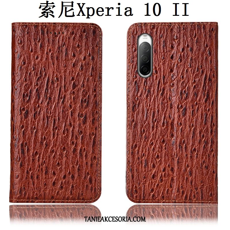 Etui Sony Xperia 10 Ii All Inclusive Anti-fall Telefon Komórkowy, Obudowa Sony Xperia 10 Ii Wzór Prawdziwa Skóra Ochraniacz Braun