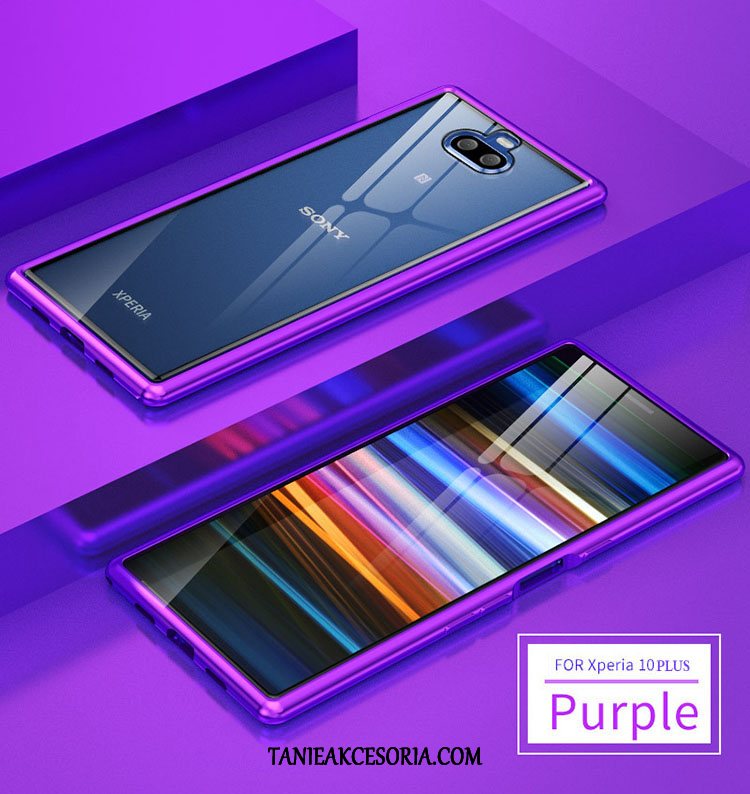 Etui Sony Xperia 10 Plus Telefon Komórkowy Granica Bicolored, Futerał Sony Xperia 10 Plus Jedwab Szkło Purpurowy