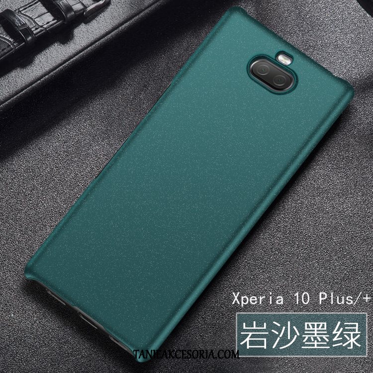 Etui Sony Xperia 10 Plus Telefon Komórkowy Trudno Anti-fall, Futerał Sony Xperia 10 Plus Nubuku Ochraniacz Ciemnozielony Sandfarben