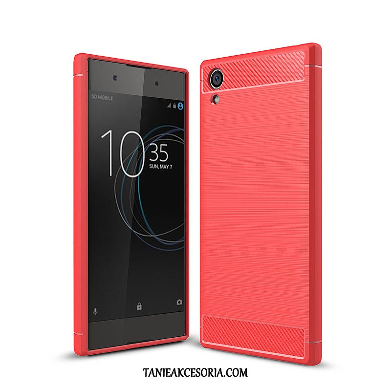 Etui Sony Xperia Xa1 Plus Tendencja Czerwony Włókno, Obudowa Sony Xperia Xa1 Plus All Inclusive Telefon Komórkowy Miękki