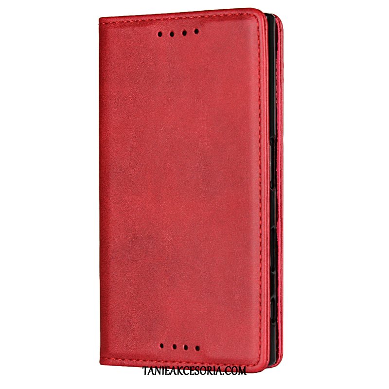 Etui Sony Xperia Xz1 Skórzany Futerał Czerwony Biznes, Pokrowce Sony Xperia Xz1 Telefon Komórkowy Ochraniacz