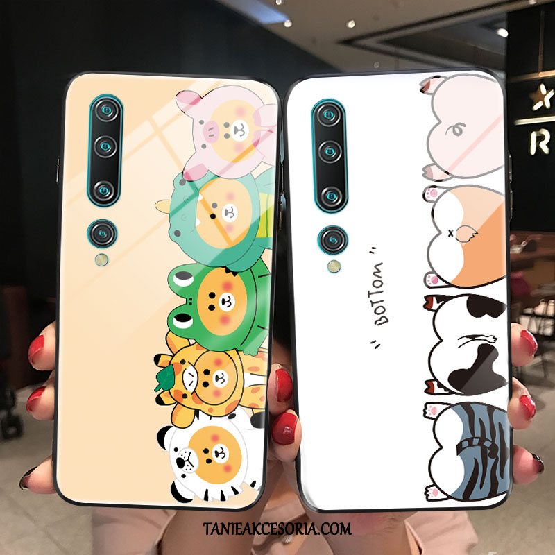 Etui Xiaomi Mi 10 Biały Telefon Komórkowy Mały, Futerał Xiaomi Mi 10 Szkło Ochraniacz Kreatywne Beige